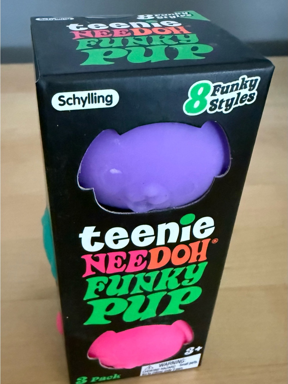 Schylling Teenie Needoh Funky Pup Dog Toy - Purple & Pink
